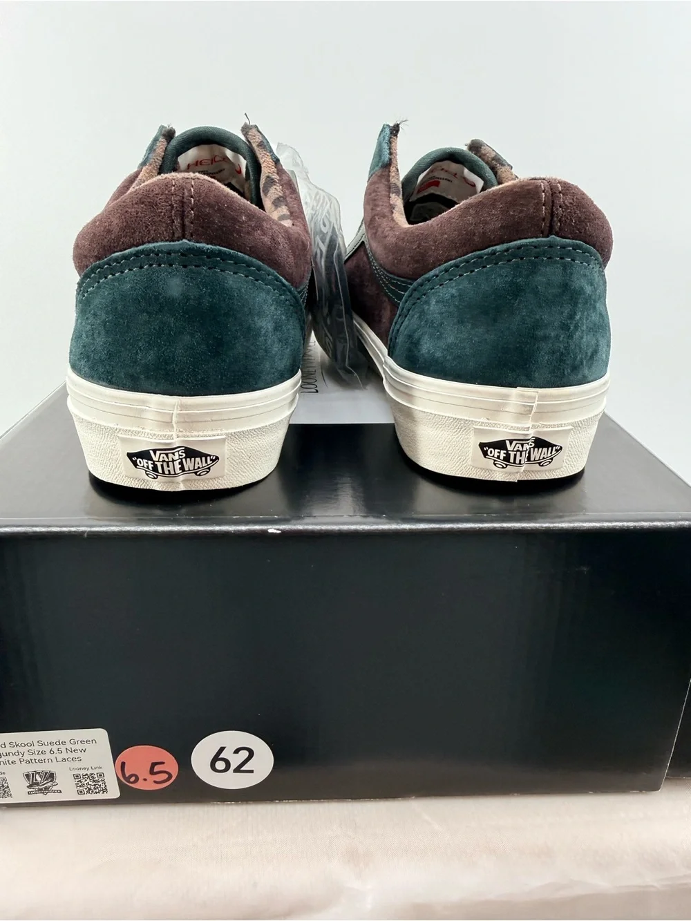 Vans Old School Suede Green/ Burgundy size 6.5M